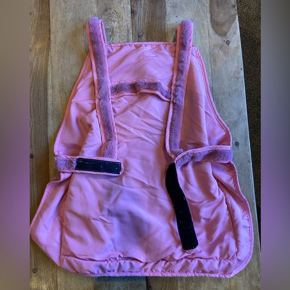 Pet carrier apron. SUPER SOFT. Velcro in back. 
Pink/ purplish plush. - Picture 2 of 5
